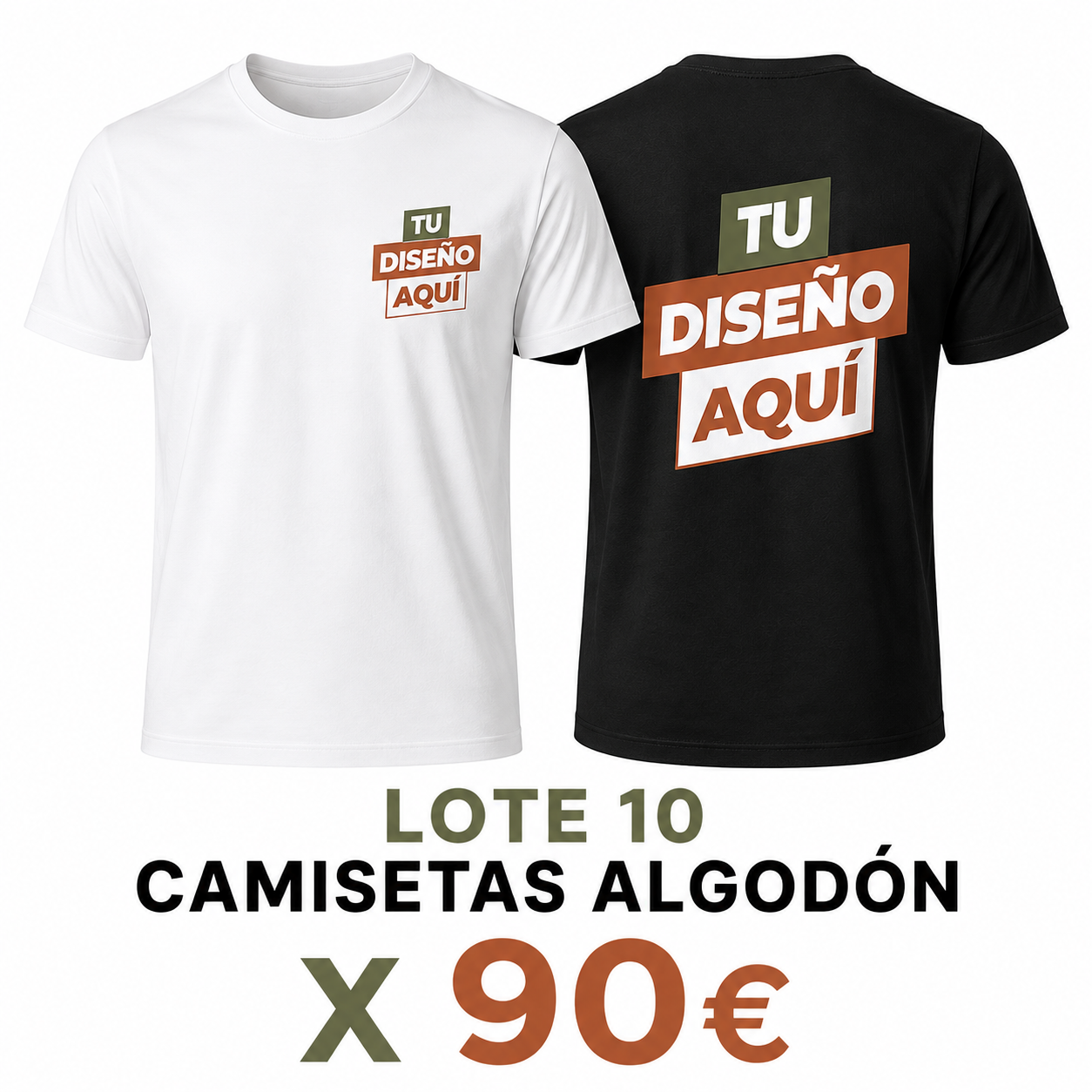 Lote 10 camisetas algodon