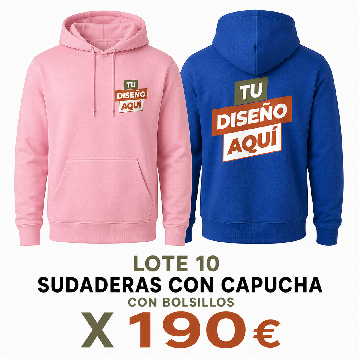 Lote 10 Sudaderas Capucha Canguro