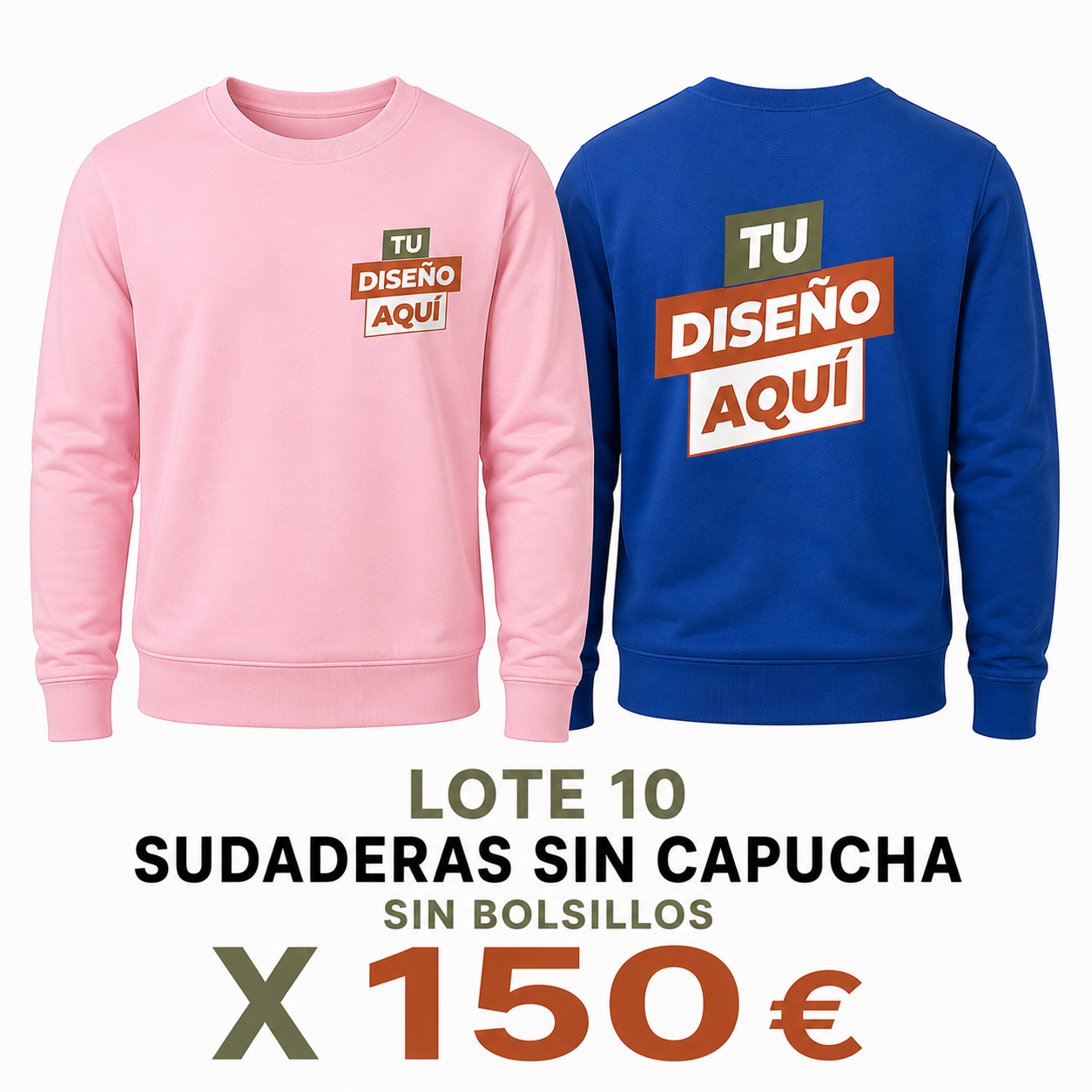 Lote 10 Sudaderas Cuello Redondo