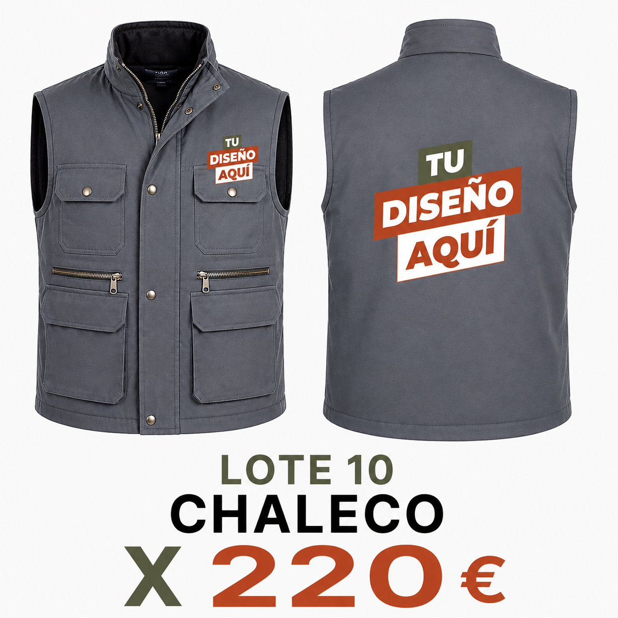 Lote 10 Chalecos Unicolor