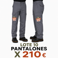 Lote 10 Pantalones Unicolor