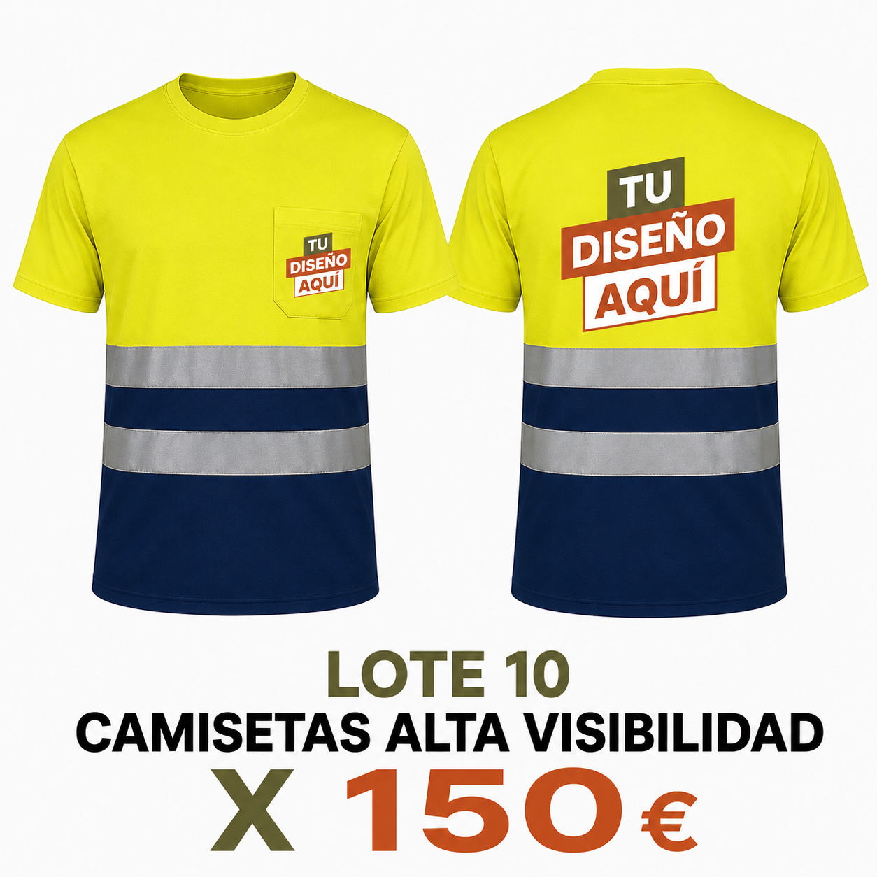 Lote 10 Camisetas Alta Visibilidad