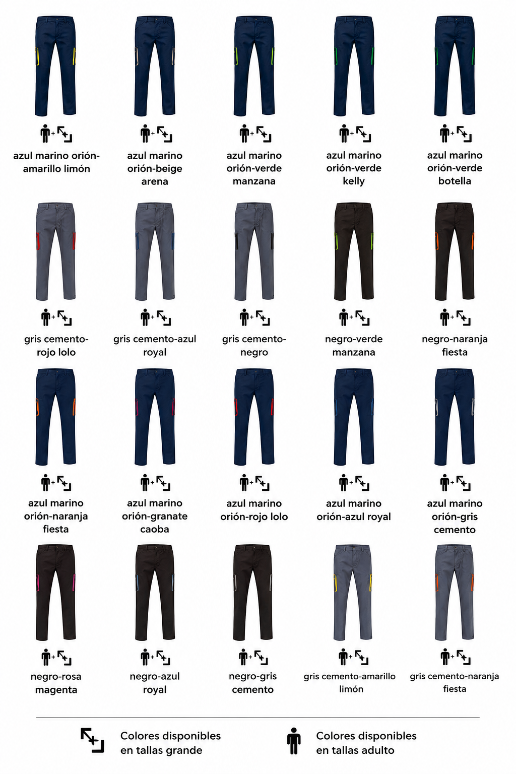 Lote 10 Pantalon Bicolor